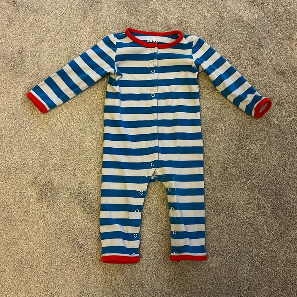 Blue and White Stripped Jumpsuit